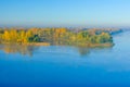 View on a river Dnieper in Kremenchug on autumn Royalty Free Stock Photo