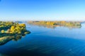 View on a river Dnieper in Kremenchug on autumn Royalty Free Stock Photo