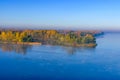View on a river Dnieper in Kremenchug on autumn Royalty Free Stock Photo