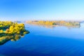 View on a river Dnieper in Kremenchug on autumn Royalty Free Stock Photo