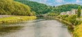 View of the river Doubs near Besancon in the region Bourgogne Franche-Comte in France