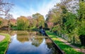 Grand Union Canal in Cassiobury Park, Watford, London Royalty Free Stock Photo