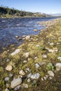 View of the river Goahtemuorjohka, Kvalsund, Finnmark, Norway Royalty Free Stock Photo