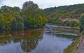 View of the river La Vezere in the town Le Bugue France