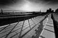 View of river mersey and liverpool pier