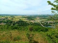 View on river Mosel with nuclear power plant Cattenom in background