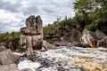 The river Mucugezinho in Chapada Diamantina, Bahia, Brazil with running water, forming a waterfall and Poco do Pato Royalty Free Stock Photo