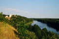 View on river Nemunas with church of LiÃÂ¡kiava Royalty Free Stock Photo