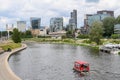 View at river Niris in the center of Vilnius on Lithuania Royalty Free Stock Photo