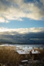 View of the River Ob in Siberia in winter in downtown