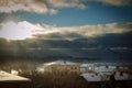 View of the River Ob in Siberia in winter in downtown