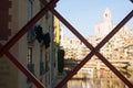 View of river Onyar at Girona in day time. Catalonia, Spain Royalty Free Stock Photo