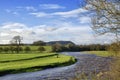 View of River Ribble, near Clitheroe. Royalty Free Stock Photo
