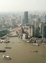 View on river in Shanghai from Pearl tv tower Royalty Free Stock Photo