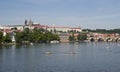 View of river Slavia in Prague Royalty Free Stock Photo