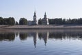 View from the river Sukhona on a church of St. Nicholas in the city of Veliky Ustyug on a summer morning Royalty Free Stock Photo