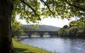 View of the River Tay and Dunkeld Bridge, Scotland Royalty Free Stock Photo