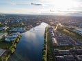 View of the River Tees showing the town of Stockton on Tees Royalty Free Stock Photo