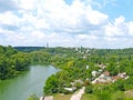 View of the River Teterev and area of private development. Zhytomyr, Ukraine