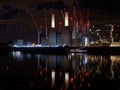 View of the River Thames and Battersea Power Station at night. Royalty Free Stock Photo