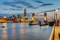 View of the river Thames in London after sunset Royalty Free Stock Photo