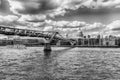 View of River Thames and Millennium Bridge, London, England, UK Royalty Free Stock Photo