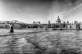 View of River Thames and Millennium Bridge, London, England, UK Royalty Free Stock Photo