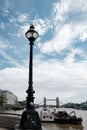 View of the River Thames and Tower Bridge seen from Grant`s Quay Wharf, London, UK. Royalty Free Stock Photo