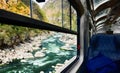 View of river from train window Royalty Free Stock Photo