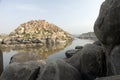 View of a River Tungabhadra and hill of a rock