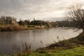 River Tweed and bridge at Kelso in winter Royalty Free Stock Photo