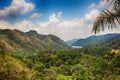 The view of river and Waterfall El- Nicho and trees and mountains in Cuba Royalty Free Stock Photo