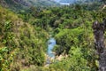 The view of river and Waterfall El- Nicho and trees and mountains in Cuba Royalty Free Stock Photo