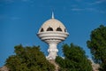 View of Riyam Park and the Incense Burner monument from the Mutrah Corniche. Sunny day. Royalty Free Stock Photo