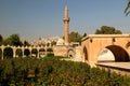 View of the Rizvaniye Mosque in the historical part of the city of Sanliurfa in Turkey