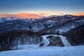 view of the road above Dobsina in winter Royalty Free Stock Photo