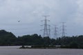 The view from the road bridge near Yogyakarta on Java island, Indonesia Royalty Free Stock Photo