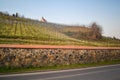 View from the road on the Chapel of St Claire and the vineyards Royalty Free Stock Photo
