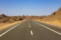 View of the road - Egypt stone desert Royalty Free Stock Photo