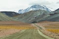 View of road and mountains in Sico Pass