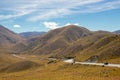 View with a road near Lindis valley, New Zealand Royalty Free Stock Photo