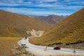 View with a road near Lindis valley, New Zealand Royalty Free Stock Photo