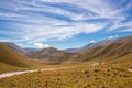 View with a road near Lindis valley, New Zealand Royalty Free Stock Photo