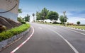 View of road with public park scenery in Chumphon Thailand Royalty Free Stock Photo