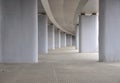 View on the road under concrete road bridge