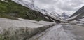 View from Roads of Zojila pass (11,000ft.) during the month of June.Melting snow and mountains