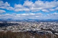 A View of the Roanoke Valley in the Winter with the Mountains in the Background