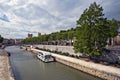 View at Robine Canal via historical center of Narbonne City