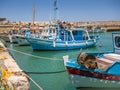 View on a Rocca a Mare fortress and port with boats in Heraklion, Crete island, Greece, 18 july 2019 Royalty Free Stock Photo