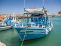 View on a Rocca a Mare fortress and port with boats in Heraklion, Crete island, Greece, 18 july 2019 Royalty Free Stock Photo